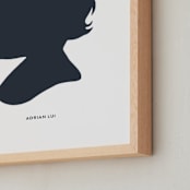 "Silhouette: Custom Print with Text" - Custom Print in Midnight Blue by Minted - Frame Close-up