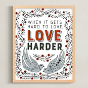 "Love Harder" - Art Print in Earthtones by Brooke Bristow - Framed