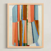 "Now and Again" - Art Print in Coral Pink by Pippin Schupbach - Framed