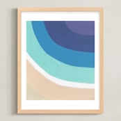 "By the Bay" - Art Print in White by Jenny Partrite - Framed