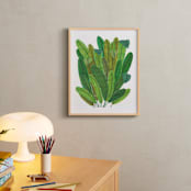 "Banana Leaf Bouquet" - Art Print in Tropical Green by Madeline Trait - In a Room