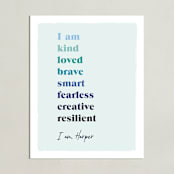 "Positive Affirmations" - Personalized Art Print in Winter by Nazia Hyder - Unframed