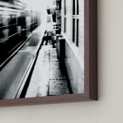 "Riding on the Metro" - Art Print in Black and White by Marker Girl - Frame Close-up