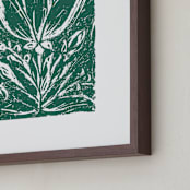 "Garden Print" - Art Print in Emerald Forest by Meggy Masters - Frame Close-up