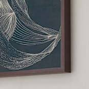 "Dancing Lines" - Art Print in Whale Blue by Lucrecia Caporale - Frame Close-up