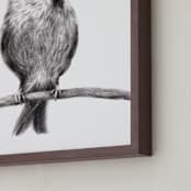 "Little Sparrow" - Art Print in Charcoal by Elly - Frame Close-up