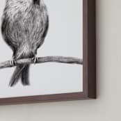 "Little Sparrow" - Art Print in Charcoal by Elly - Frame Close-up