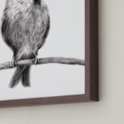 "Little Sparrow" - Art Print in Charcoal by Elly - Frame Close-up