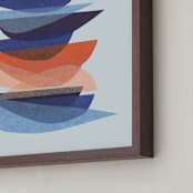 "bird chatter" - Art Print in cobalt by Carrie Moradi - Frame Close-up