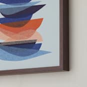 "bird chatter" - Art Print in cobalt by Carrie Moradi - Frame Close-up