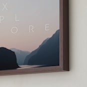 "Explore Your World" - Art Print in White by Amy Carroll - Frame Close-up