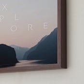 "Explore Your World" - Art Print in Dawn by Amy Carroll - Frame Close-up