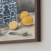 "Lemon Chinoiserie" - Art Print in Citrus by Laura Udall Miller - Frame Close-up