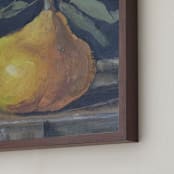 "Pear Still Life" - Art Print in Charcoal by Rachel Roe - Frame Close-up