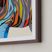 "Safari Stripes" - Art Print in Multi by Jess Franks - Frame Close-up