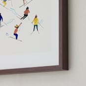 "Ski people" - Art Print in Candy by Anee Shah - Frame Close-up