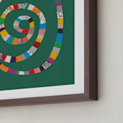 "Whirl of Colors" - Art Print in Shamrock Green by Alisa Galitsyna - Frame Close-up