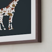 "Marmoreal Giraffe" - Art Print in Dark Slate by Kacey Kendrick Wagner - Frame Close-up