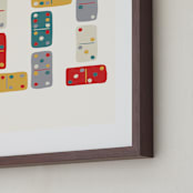 "Dominoes" - Art Print in White by Carolyn Kach - Frame Close-up