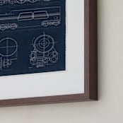 "Train diagram" - Art Print in Navy by Robert and Stella - Frame Close-up