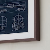"Train diagram" - Art Print in Navy by Robert and Stella - Frame Close-up