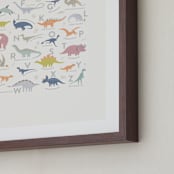 "Alphabet Dinos" - Art Print in Cretaceous by Teju Reval - Frame Close-up