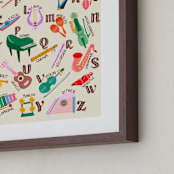 "Musical Alphabet" - Art Print in Retro Rainbow by DorothyDear Creations - Frame Close-up