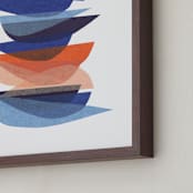 "bird chatter white" - Art Print in cobalt by Carrie Moradi - Frame Close-up