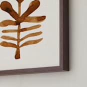 "Brown hand painted watercolour Flower" - Art Print in toffee brown by Lee-Anne Schmidt - Frame Close-up