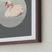 "Dreamy Swan" - Art Print in Smoke by Teju Reval - Frame Close-up