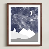 "Into the Nighttime Sky" - Art Print in White by Kirsten McEvenue - Framed