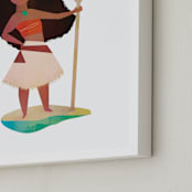 "Disney's Moana the Voyager" - Personalized Art Print in Deep Sea by Lori Wemple - Frame Close-up