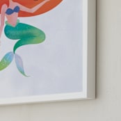 "Under The Sea With Ariel from Disney's The Little Mermaid" - Personalized Art Print in Starfish by Lori Wemple - Frame Close-up