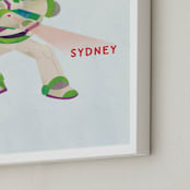 "Disney and Pixar Buzz's Laser" - Personalized Art Print in Green by Lori Wemple - Frame Close-up