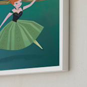 "Anna's Frame from Disney's Frozen" - Personalized Art Print in Sage by Lori Wemple - Frame Close-up
