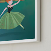 "Anna's Frame from Disney's Frozen" - Personalized Art Print in Sage by Lori Wemple - Frame Close-up