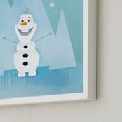 "Disney's Olaf In The Woods" - Personalized Art Print in Frost by Lori Wemple - Frame Close-up