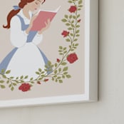 "Disney's Belle Library" - Personalized Art Print in Rose by Jamie Alexander - Frame Close-up