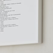 "Your Lyrics: Custom Print " - Custom Print in White by Minted - Frame Close-up