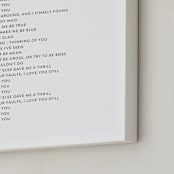 "Your Lyrics: Custom Print " - Custom Print in White by Minted - Frame Close-up