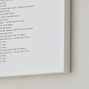 "Your Lyrics: Custom Print " - Custom Print in White by Minted - Frame Close-up