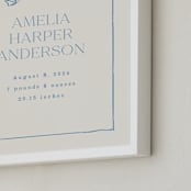 "Baby's Bow: Custom Print" - Custom Print in Dusty Blue by Cass Loh - Frame Close-up