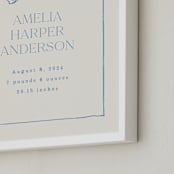 "Baby's Bow: Custom Print" - Custom Print in Dusty Blue by Cass Loh - Frame Close-up