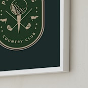 "By Par: Custom Print" - Custom Print in Evergreen by Susan Zinader - Frame Close-up