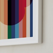 "Bright Stripes" - Art Print in Rainbow by Baumbirdy - Frame Close-up