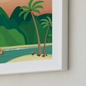 "Escape to Motunui" - Art Print in Sunset by Erica Krystek - Frame Close-up