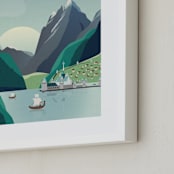 "Visit Arendelle" - Art Print in Glacier by Erica Krystek - Frame Close-up