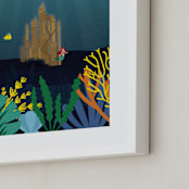 "Discover Atlantica" - Art Print in Deep Sea by Erica Krystek - Frame Close-up