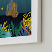 "Discover Atlantica" - Art Print in Deep Sea by Erica Krystek - Frame Close-up