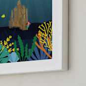 "Discover Atlantica" - Art Print in Deep Sea by Erica Krystek - Frame Close-up
